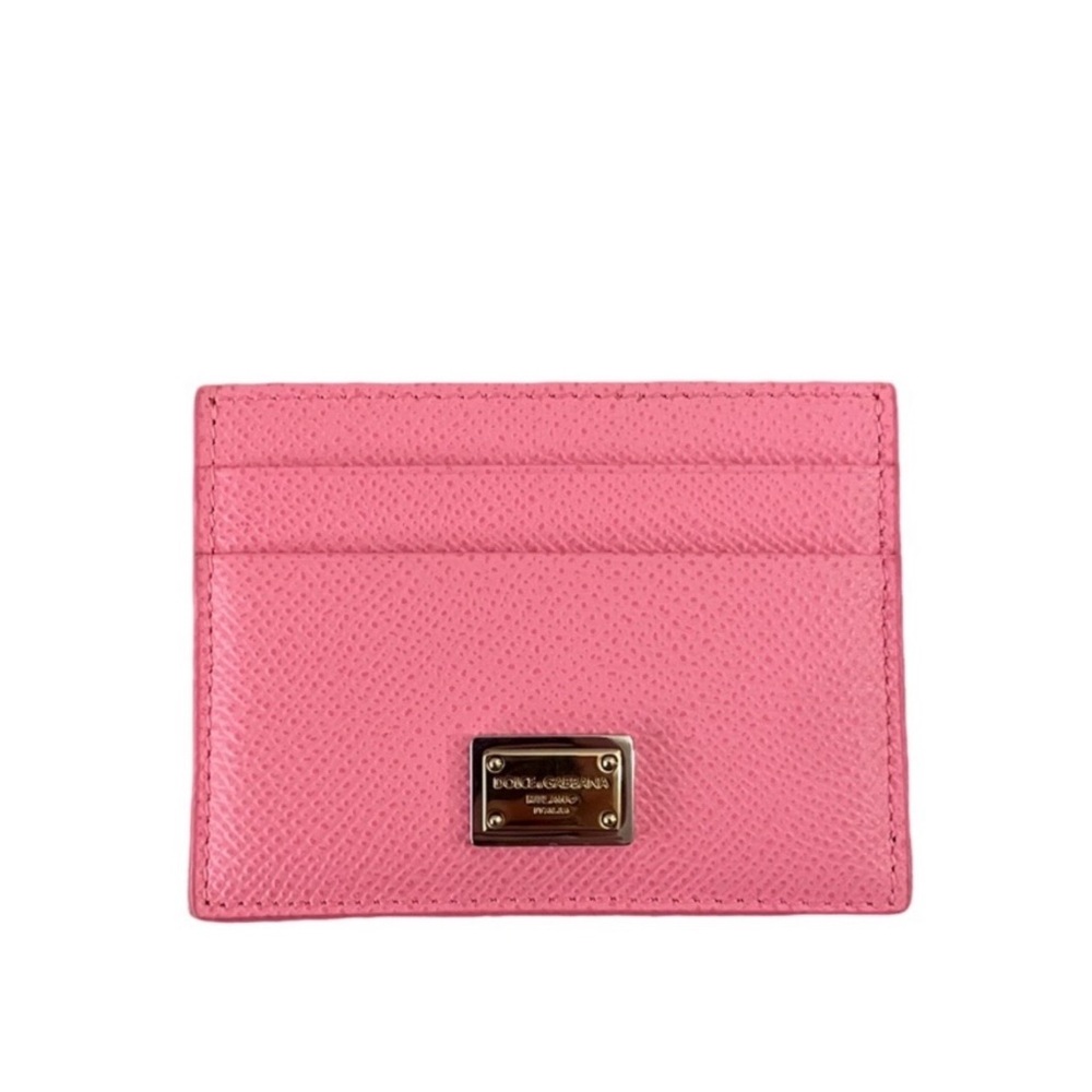 Dolce & Gabbana Pink Leather Card Holder